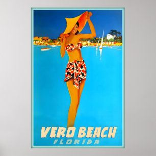 Póster Vero Beach Florida Indian River County Viajes