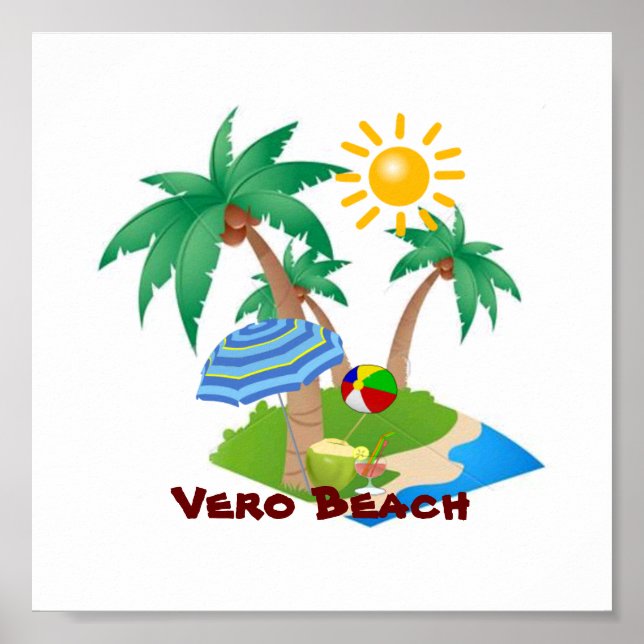 Póster VERO BEACH pegatina de vacaciones perfecto (Frente)