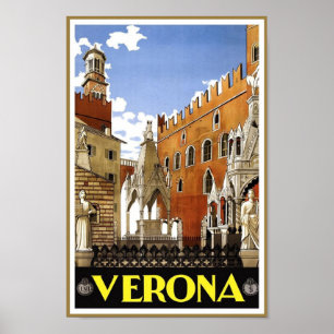 Póster Verona Italia Viajes de Vintage