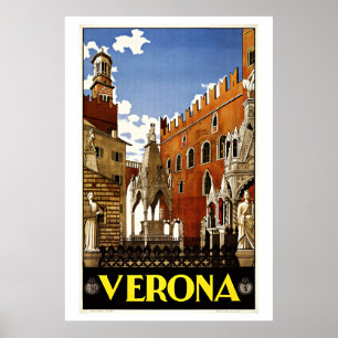Póster Verona Italia Viajes de Vintage