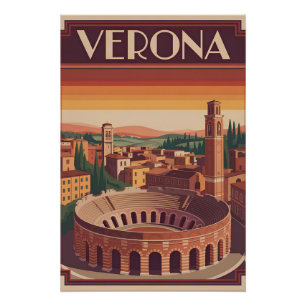 Póster Verona Italia vintage