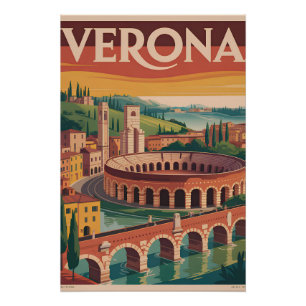 Póster Verona Italia vintage