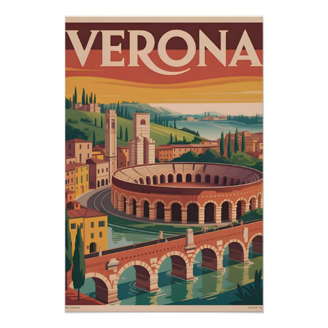 Póster Verona Italia vintage (Anverso)