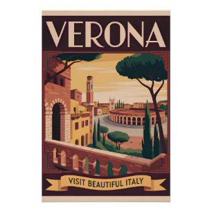 Póster Verona Italia vintage