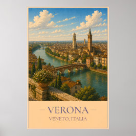 Póster Verona, Italy – Vintage Travel Poster