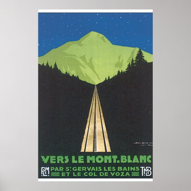 Póster Vers Le Mont. Blanc Vintage Travel Poster (Frente)