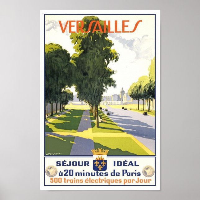 Póster Versailles France Vintage Travel (Frente)