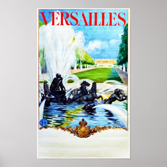 Póster Versailles, Francia, Poster de Viajes Vintage (Frente)