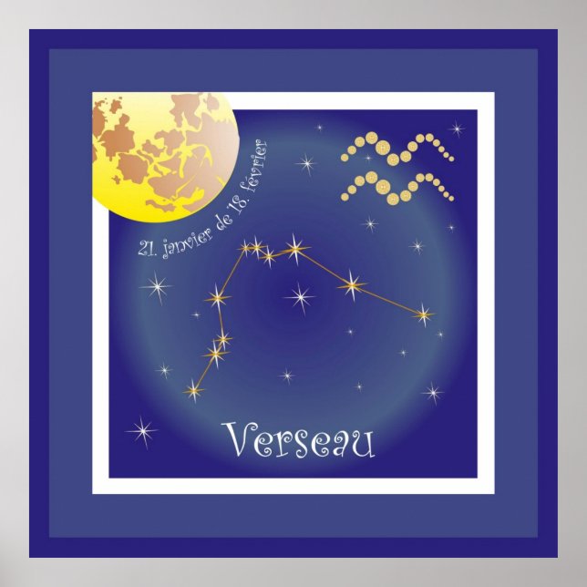 Póster Verseau 21 janvier au 18 février Poster (Frente)