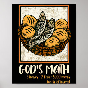 Póster Versículo Bíblico Cristiano Jesús Peces y Panes Ve