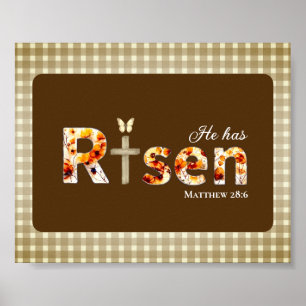 Póster Versículo Bíblico De La Cruz Religiosa Pascua