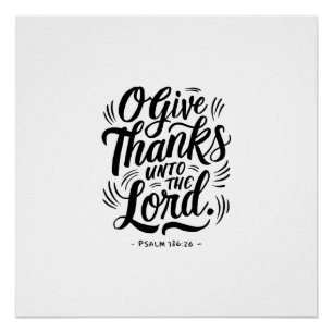Póster Versículo Bíblico del Día de Acción de Gracias: Sa