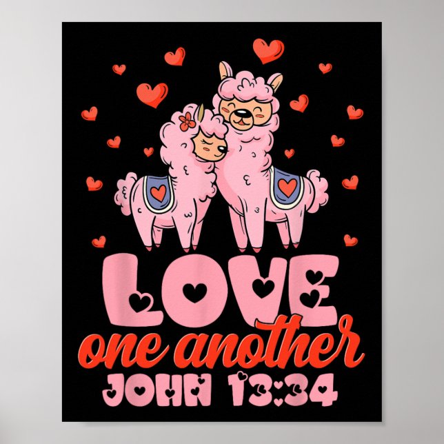 Póster Versículo Bíblico Juan 13&# Llama Valentine Crist (Frente)