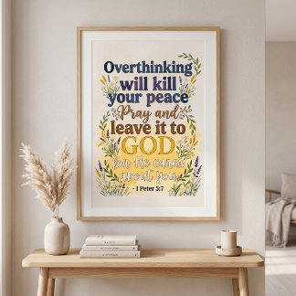 Póster Versículo Bíblico Tipografía Acuarela Fe Cristiana