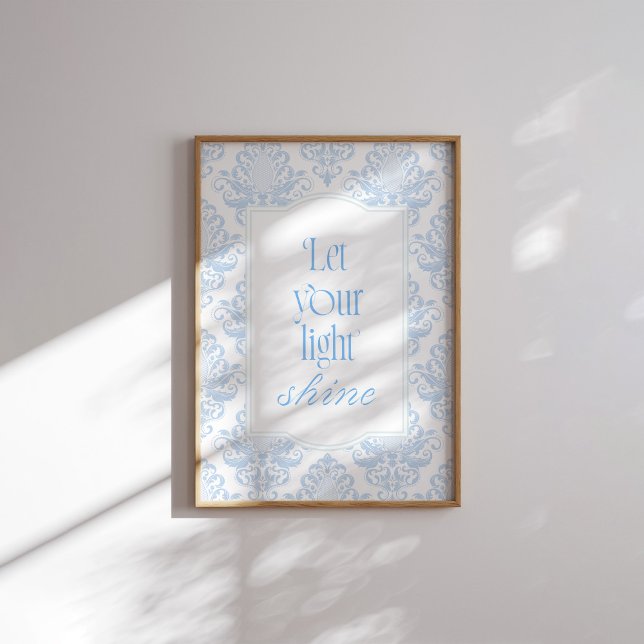 Póster Versículo de la Biblia Blue Let Your Light Shine  (Subido por el creador)