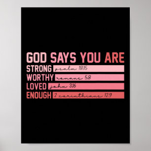 Póster Versículo de la Biblia cristiana Dios dice que ere