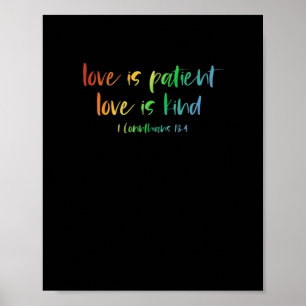 Póster Versículo de la Biblia Cristiana El Amor Es Pacien