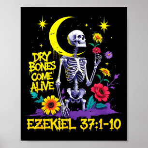 Póster Versículo de la Biblia Cristiana Huesos Secos Vien