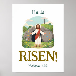 Póster Versículo de la Biblia de Pascua para niños Escrit