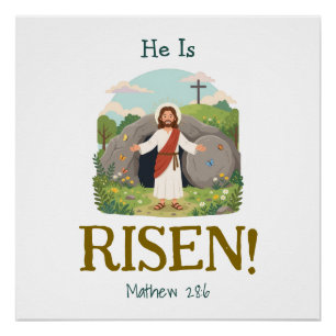 Póster Versículo de la Biblia de Pascua para niños Escrit