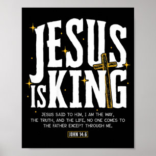 Póster Versículo de la Biblia El Rey Es Jesús Juan 14_6 D