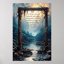 Póster Versículo de la Santa Biblia Cristiana Isaías 44:3