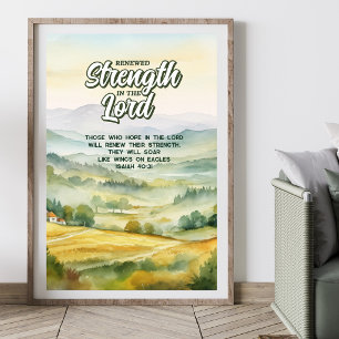Póster Versículo motivador de la Biblia cristiana de Isaí