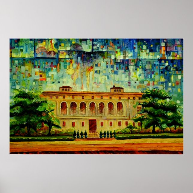 Póster Versión 1 de la biblioteca principal pública de De (Frente)