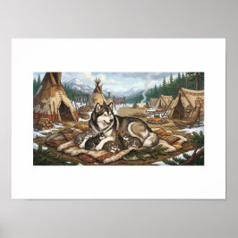 Póster Versión 1 de la madre malamute  