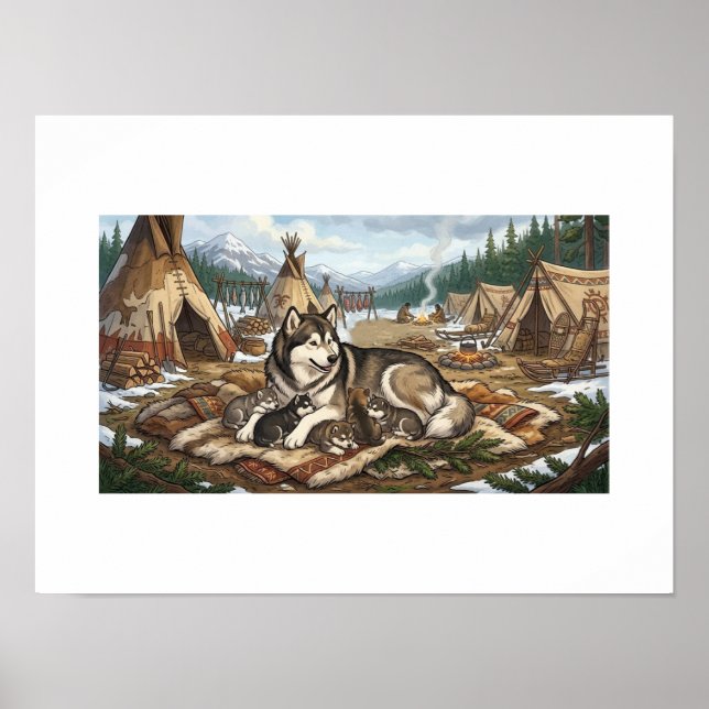 Póster Versión 1 de la madre malamute   (Frente)