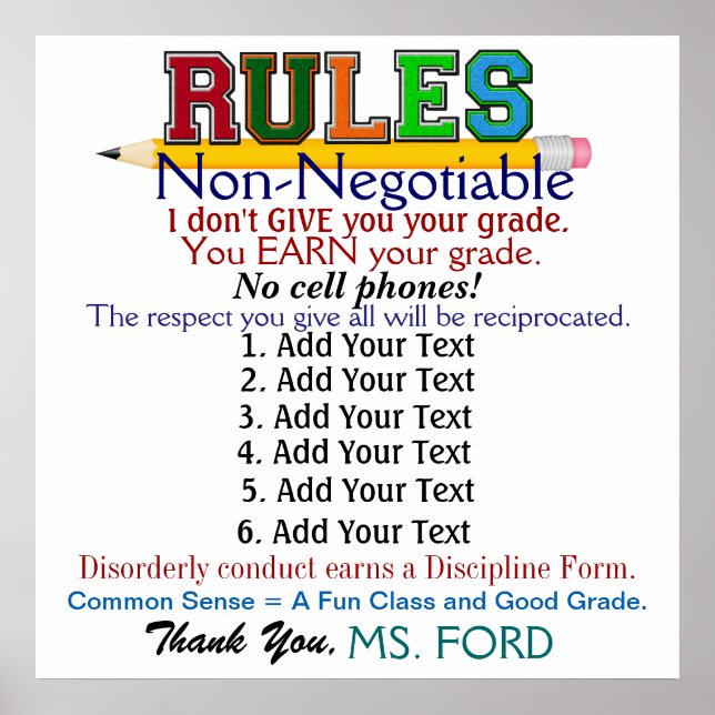 Póster Versión 4 Poster del profesor de escuela (Frente)