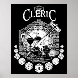 Póster Versión blanca del clérigo de la serie RPG