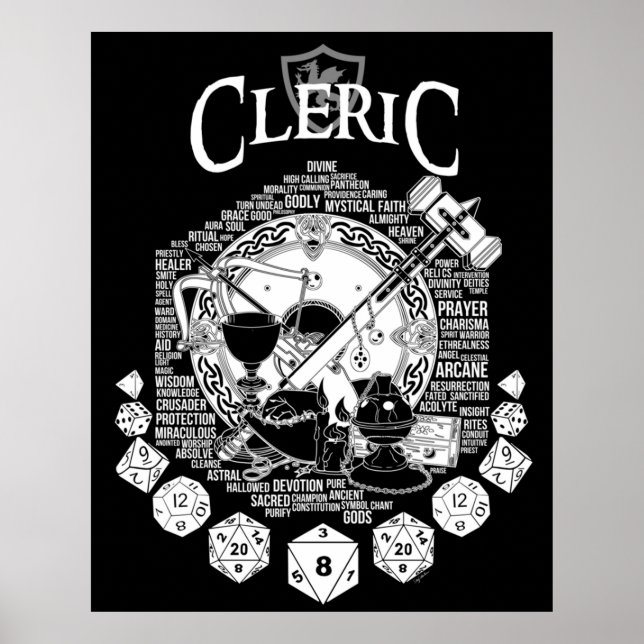 Póster Versión blanca del clérigo de la serie RPG (Frente)