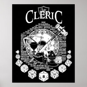 Póster Versión blanca del clérigo de la serie RPG