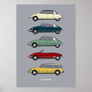 Póster Versión de color de la colección de Citroen DS