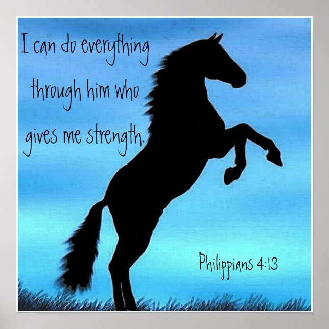 Póster verso biblia filipinas 4:13 poster de caballos (Frente)