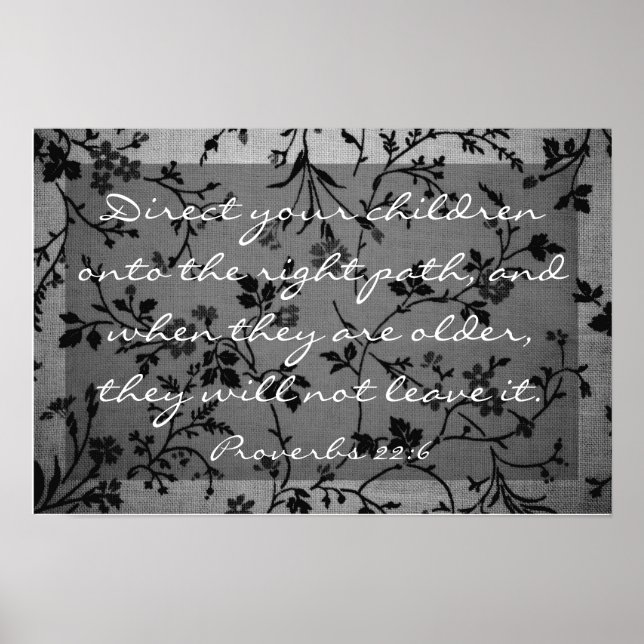 Póster verso biblia sobre la familia Proverbios 22:6 (Frente)