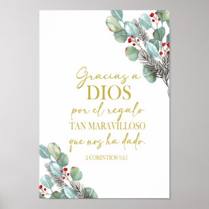 Póster Verso bibliográfico español 2 corintios 9 15