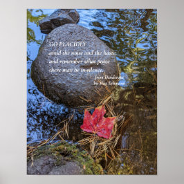 Póster Verso de Desiderata con Hoja Caída sobre Agua