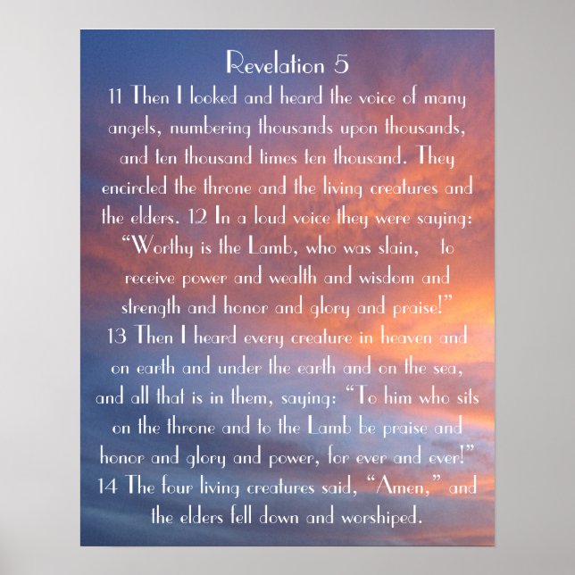 Póster Verso de la biblia al atardecer 5:11-14 (Frente)