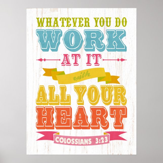 Póster Verso de la biblia cristiana escritural - Colosano (Frente)