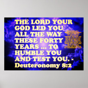 Póster Verso de la Biblia de Deuteronomio 8:2.