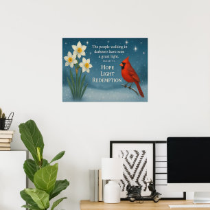 Póster Verso de la Biblia de diciembre Esperanza Alegría