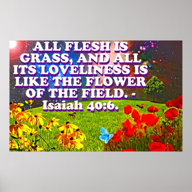 Póster Verso de la Biblia de Isaías 40:6. (Frente)