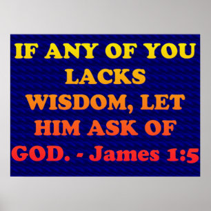 Póster Verso de la Biblia de James 1:5.