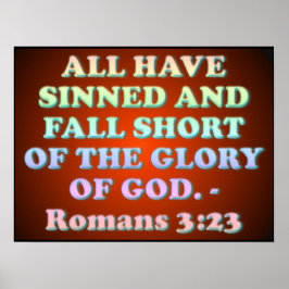 Póster Verso de la Biblia de los romanos 3:23.