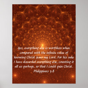 Póster Verso de la biblia de Sunrise Filipinas 3:8 poster