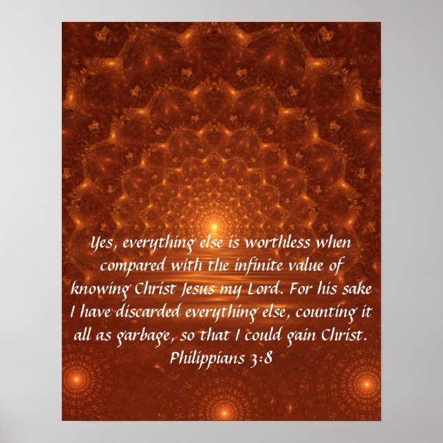 Póster Verso de la biblia de Sunrise Filipinas 3:8 poster (Frente)