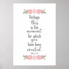 Póster Verso de la Biblia - Esther 4:14