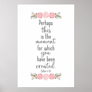 Póster Verso de la Biblia - Esther 4:14